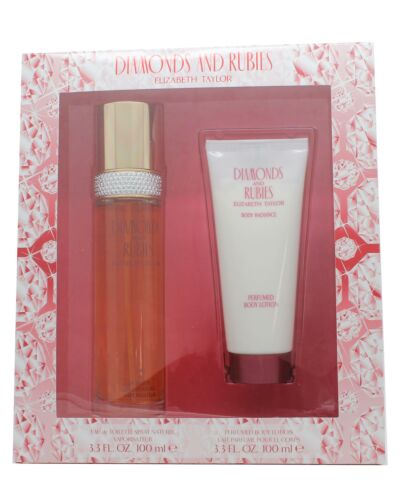 Elizabeth Taylor Diamonds & Rubies Gift Set 100ml EDT + 100ml Body Lotion-B2232