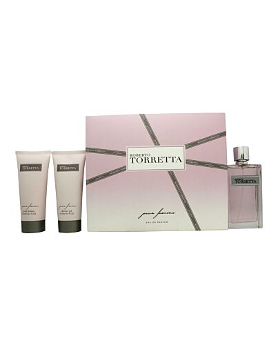 Roberto Torretta Pour Femme Gift Set 100ml EDP + 100ml Body Lotion + 100ml Shower Gel-I118086