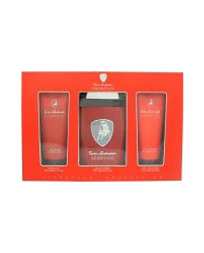 Lamborghini Sportivo Gift Set 125ml EDT Spray + 100ml Shower Gel + 100ml Aftershave Balm-B656364 | Maznun Fashion