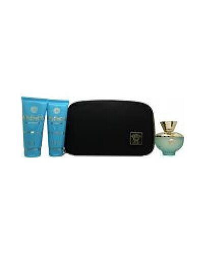 Versace Pour Femme Dylan Turquoise Gift Set 100ml EDT + 100ml Shower Gel + 100ml Body Gel+ Bag-B576321