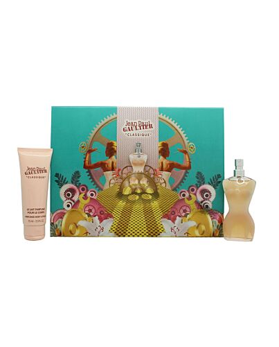 Jean Paul Gaultier Classique Gift Set 50ml EDT + 75ml Body Lotion-D66833 | Maznun Fashion