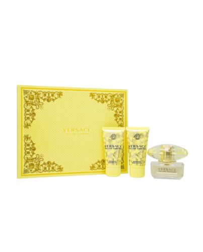 Versace Yellow Diamond Gift Set 50ml EDT + 50ml Shower Gel + 50ml Body Lotion-J83081 | Maznun Fashion