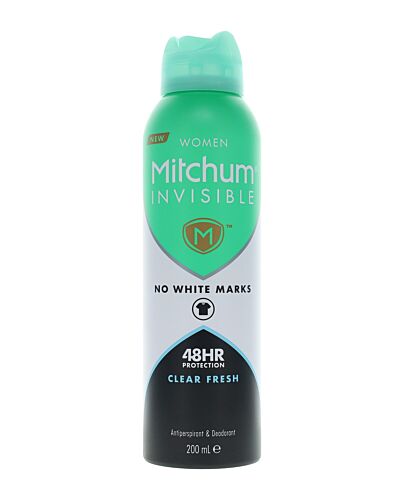 Mitchum Women Invisible 48HR Clear Fresh Antiperspirant & Deodorant Spray 200ml | Maznun Fashion