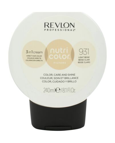 Revlon Nutri Color Filters 3 in 1 Cream Hair Colourant 240ml - 931 Light Beige | Maznun Fashion