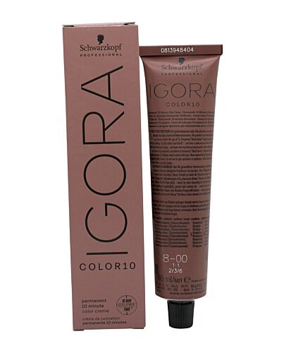 Schwarzkopf Igora Color 10 Permanent Hair Colour Cream 60ml - 8-00 Light Blonde Natural Extra | Maznun Fashion