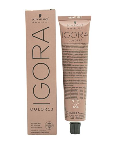Schwarzkopf Igora Color 10 Permanent Hair Colour Cream 60ml - 7-0 Medium Blonde | Maznun Fashion