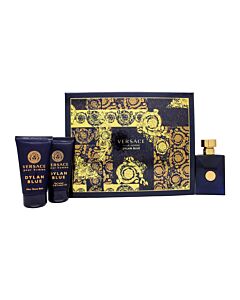 Versace Pour Homme Dylan Blue Gift Set 50ml EDT + 50ml Aftershave Balm + 50ml Perfumed Bath & Shower Gel | Maznun Fashion