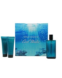 Davidoff Cool Water Gift Set 125ml EDT + 75ml Aftershave Balm + 75ml Shower Gel-G02837 | Maznun Fashion