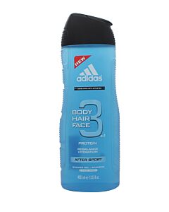 Adidas After Sport 3 in 1 Shower Gel & Shampoo Body Hair Face 400ml-M317414 | Maznun Fashion
