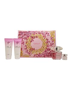 Versace Bright Crystal Gift Set 90ml EDT + 100ml Body Lotion + 100ml Shower Gel + 5ml EDT | Maznun Fashion