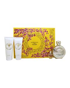 Versace Eros pour Femme Gift Set 100ml EDP + 5ml EDP + 100ml Body Lotion + 100ml Shower Gel | Maznun Fashion