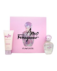 Salvatore Ferragamo Amo Ferragamo Flowerful Gift Set 50ml EDT Spray + 100ml Body Lotion | Maznun Fashion