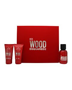 DSquared² Red Wood Gift Set 50ml EDT + 50ml Body Lotion + 50ml Shower Gel | Maznun Fashion
