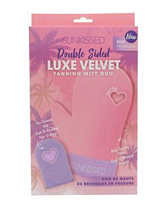 Sunkissed Double Sided Luxe Velvet Tanning Mitt Duo Body Tanning Glove + Face Tanning Mitt | Maznun Fashion