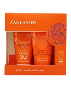 Lancaster Sun Beauty Gift Set 50ml Sun Beauty Body Milk SPF30 + 50ml After Sun Golden Maximiser + 3ml Sun Beauty Face Cream SPF30 | Maznun Fashion