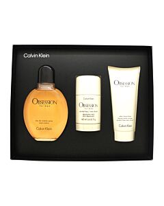 Calvin Klein Obsession Gift Set 125ml EDT + 75ml Aftershave Balm + 75g Deodorant Stick | Maznun Fashion