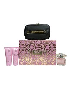 Versace Bright Crystal Gift Set 90ml EDT + 100ml Body Lotion + 100ml Shower Gel + Bag | Maznun Fashion