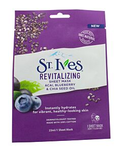 St. Ives Revitalising Acai Blueberry & Chia Seed Oil Mask 23ml - 1 Sheet | Maznun Fashion