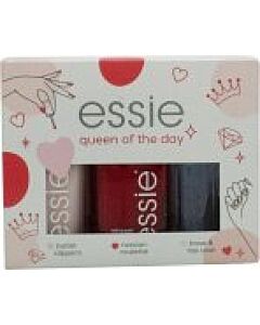 Essie Queen Of The Day Nail Polish Gift Set 13.5ml Ballet Slippers + 13.5ml Russian Roulette + 13.5ml Base & Top Coat-F539251 | Maznun Fashion