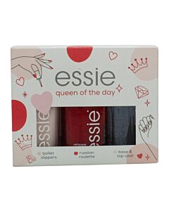 Essie Queen Of The Day Nail Polish Gift Set 13.5ml Ballet Slippers + 13.5ml Russian Roulette + 13.5ml Base & Top Coat | Maznun Fashion