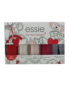 Essie The Mini Classics Nail Polish Gift Set 5ml Fifth Avenue + 5ml Blanc + 5ml Ballet Slippers + 5ml Water Melon + 5ml Base & Top Coat | Maznun Fashion
