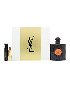 Yves Saint Laurent Black Opium Gift Set 50ml EDP + 2ml Volume Effet Faux Cils Mascara - 01 + 1.3g Rouge Pur Couture Lipstick - 70 Le Nu | Maznun Fashion