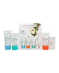 Clarins Grab And Go Set 30ml Cleansing Gel + 15ml Reboost Cream + 15ml Recharge Mask + 3ml Eye Treatment-B796464 | Maznun Fashion