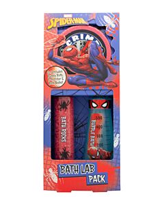 Marvel Spiderman Lab Pack Gift Set 100g Bath Fizzer + 50g Bath Rocks + 115ml Bubble Bath | Maznun Fashion