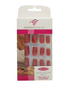 Murrays Manicure Solid Colour False Nails 24 Nails - Red | Maznun Fashion