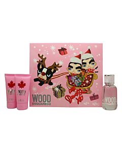 DSquared2 Wood For Her Gift Set 50ml EDT + 50ml Body Lotion + 50ml Shower Gel-B927297 | Maznun Fashion