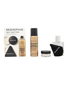Morphe Jet-Setter Gift Set 36.8ml Continuous Prep & Set Mist + 2.6g Translucent Setting Powder + Highlight & Contour Sponge | Maznun Fashion