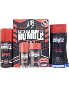 Michael Buffer Let's Get Ready To Rumble Gift Set 250ml Shower Gel + 150ml Body Spray + Wristband-B386475 | Maznun Fashion