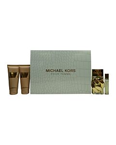 Michael Kors Pour Femme Gift Set 100ml EDP + 100ml Body Lotion + 100ml Shower Gel + 10ml EDP | Maznun Fashion