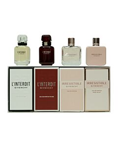 Givenchy Miniatures Gift Set 10ml L'Interdit EDP + 10ml L'Interdit Rouge EDP + 8ml Irresistible EDP + 8ml Irresistible Rose Velvet EDP | Maznun Fashion