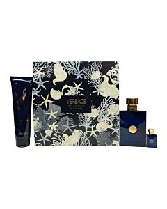 Versace Pour Homme Dylan Blue Gift Set 100ml EDT + 150ml Shower Gel + 5ml EDT | Maznun Fashion