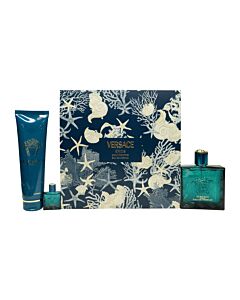 Versace Eros Gift Set 100ml EDP + 5ml EDP + 150ml Bath and Shower Gel | Maznun Fashion
