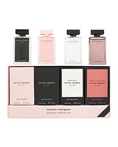 Narciso Rodriguez Miniature Gift Set 7.5ml For Her EDT + 7.5ml For Her EDP + 7.5ml Pure Musc EDP + 7.5ml Musc Noir Rose EDP | Maznun Fashion