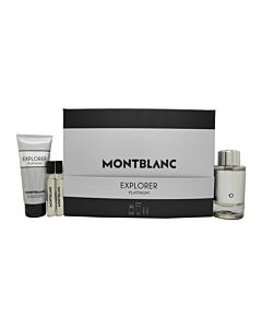 Mont Blanc Explorer Platinum Gift Set 100ml EDP + 100ml Shower Gel +2x 7.5ml EDP | Maznun Fashion