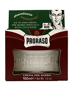 Proraso Red Pre-Shaving Cream with Sandalwood & Shea Butter 100ml-U420217 | Maznun Fashion